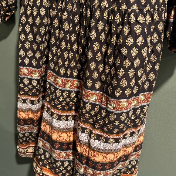 Old Navy Cinch Waist Floral Midi Tiered Boho  Dress Size Large Tall - Picture 8 of 10